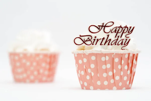 Beautiful Culorful Cup Cake Happy Birthday Word — Stock Photo, Image