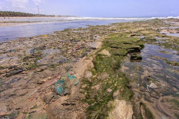 Περιβάλλον Στην Παραλία Teshie Ψαροχώρι Στην Γκάνα — Φωτογραφία Αρχείου