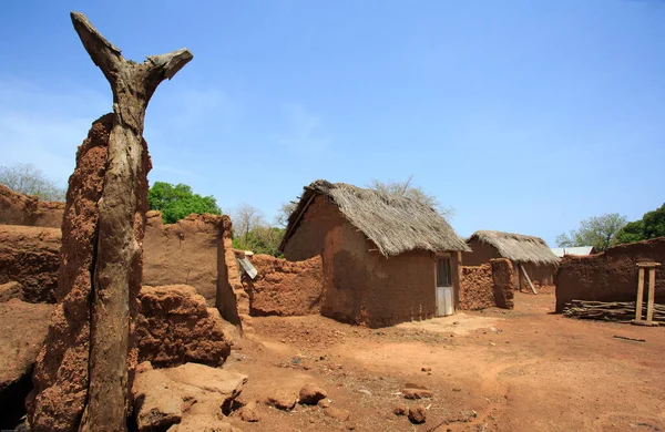 Klei Huis Afrikaanse Stijl Genomen Ghana West Afrika — Stockfoto