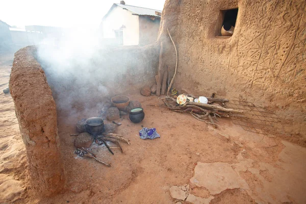 Eten Koken Inheemse Afrikaanse Traditionele Stijl Ghana — Stockfoto