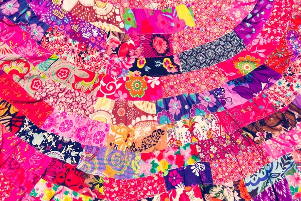Piękna Kolorowa Tkanina Wykonana Małych Kawałków — Zdjęcie stockowe
