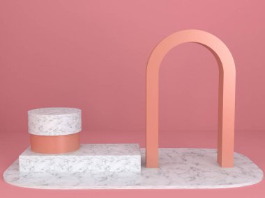 3D ürün sunumu. Podyum asgari soyut. Ürün sunumu için arkaplanı göster. Boş vitrin.