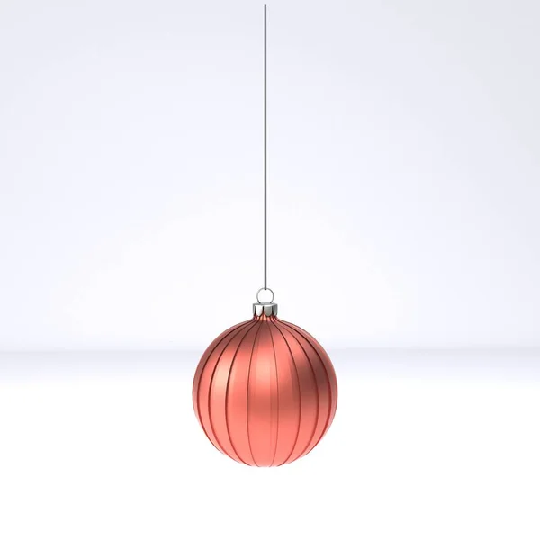 Bauble de Navidad rosa sobre fondo blanco. 3d renderizar — Foto de Stock