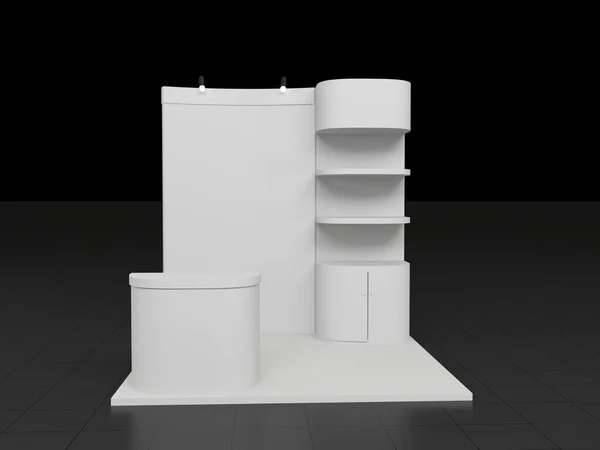 Banca de exposição em branco. 3d renderizar isolado — Fotografia de Stock