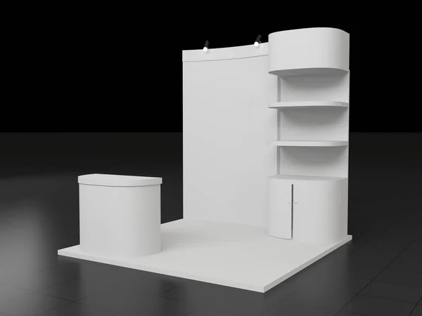 Blank exhibition stand. 3d render isolated