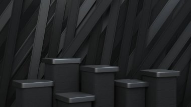 Göstermelik yayalar, tasarım platformu, boş ürün standı. 3B biçimlendirme