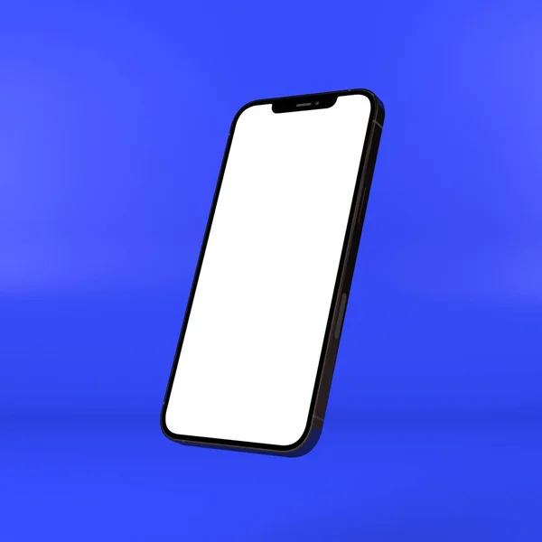 Gerenderte Illustration Smartphone Attrappe Vor Blauem Hintergrund Kopieren Sie Platz — Stockfoto