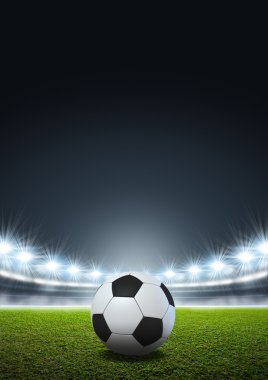 Genel projektörle Stadyumu futbol topu