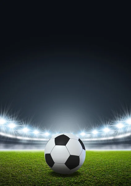 Generic Floodlit Stadium Soccer Ball — Stock Photo, Image