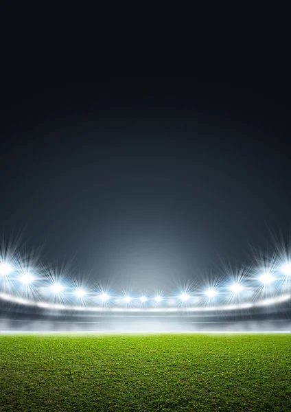 泛型的泛光灯照明的球场 — 图库照片