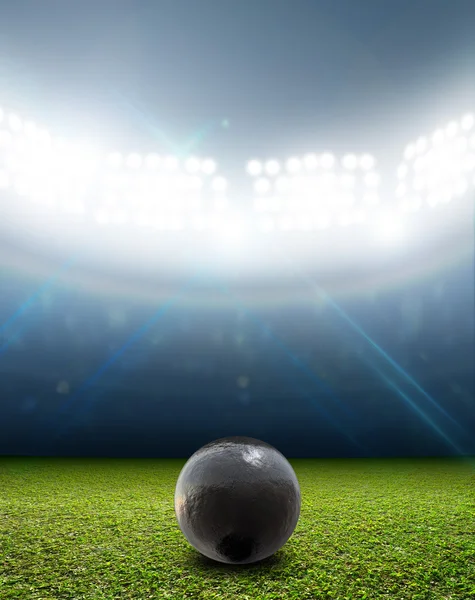 Shotput Ball In Generic Floodlit Stadium — Stock Photo, Image