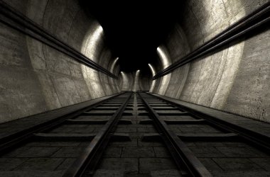 Tren rayları ve tünel