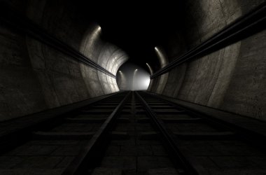 Tren rayları ve yaklaşan tren