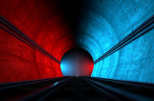 Bahngleise und Tunnel trennen sich — Stockfoto