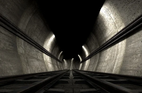 Järnvägsspåren och Tunnel — Stockfoto