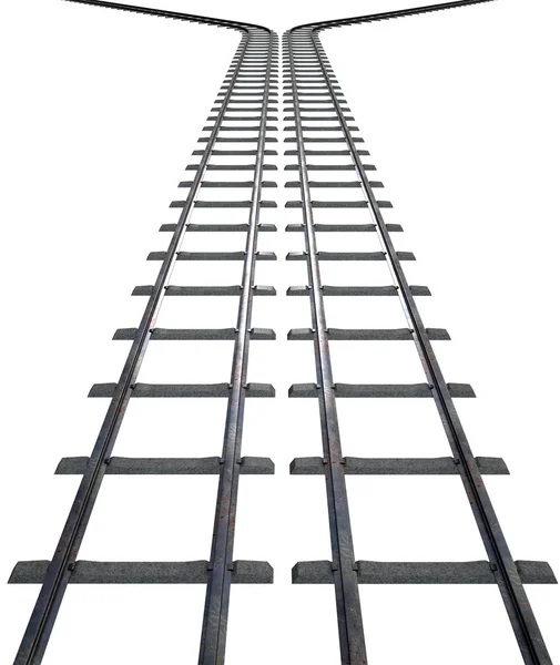 Treinrails, geïsoleerd — Stockfoto