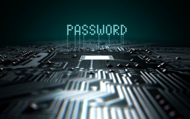 Circuit Board Projecting Password clipart
