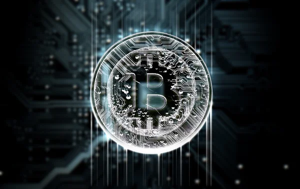 Devre projelendirme Bitcoin — Stok fotoğraf