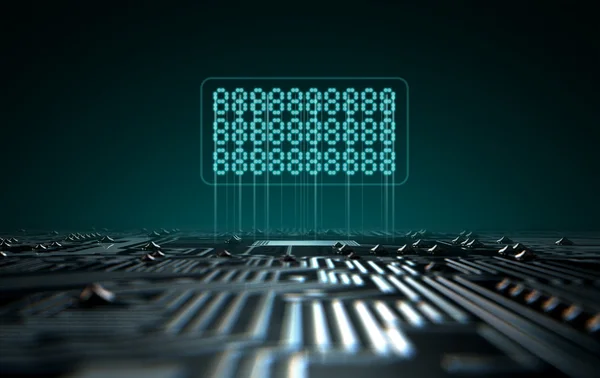 Circuit Board Projecting Text — Stock Photo, Image