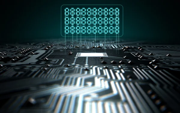 Circuit Board Projecting Text — Stock Photo, Image