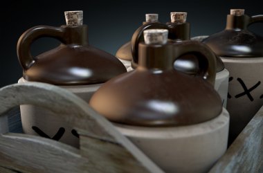 Kaçak içki ahşap sandık içinde