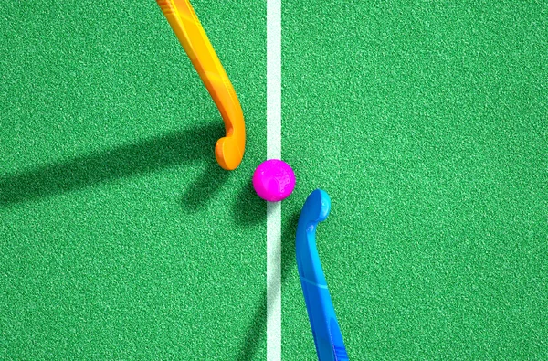 Hockey stick és a labda — Stock Fotó