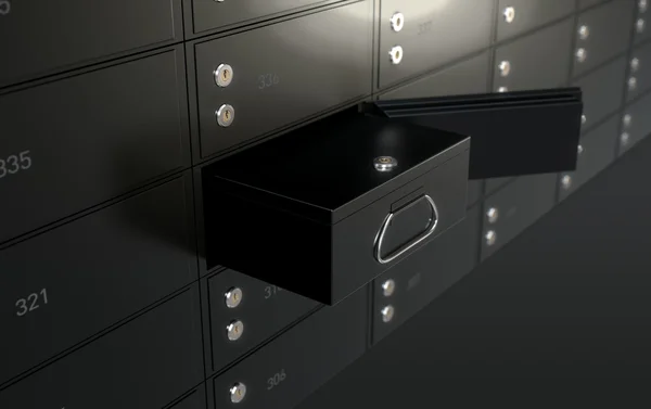 Black Safe Deposit Box Wall — Stock Photo, Image