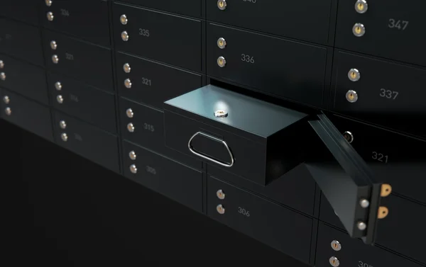Black Safe Deposit Box Wall — Stock Photo, Image