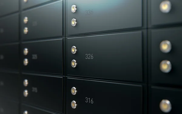 Black Safe Deposit Box Wall — Stock Photo, Image