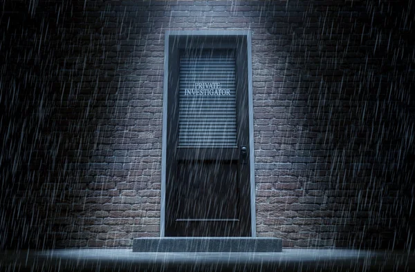 Private Eye Door Outside Rain — Stock Photo, Image