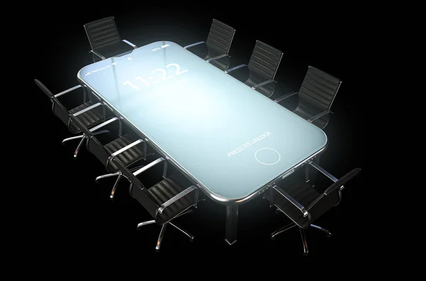 Ein Modernes Konzept Das Eine Reihe Von Bürostühlen Sitzungssaal Zeigt — Stockfoto