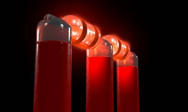 Czerwone Elektroniczne Bramki Krykietowe Lampkami Led Tle Nocnego Nieba Renderowanie — Zdjęcie stockowe