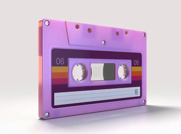 Een Concept Met Een Roze Vintage Audio Cassette Tape Een — Stockfoto