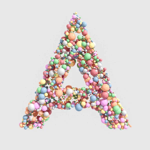 Une Lettre Concept Composée Une Collection Bonbons Ronds Pastel Colorés — Photo