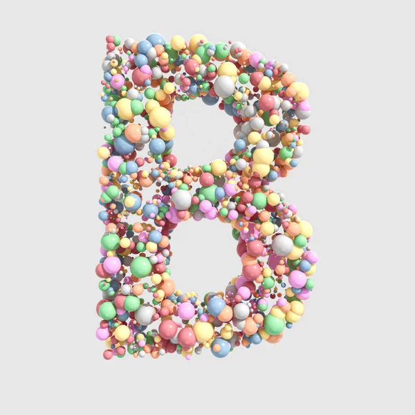 Concept Letter Made Collection Pastel Colorful Sweets Isolated Background Render — Stock Photo, Image