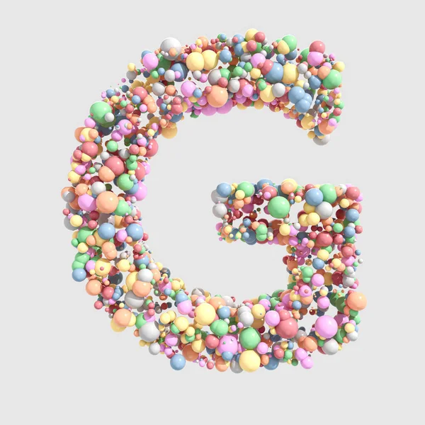 Une Lettre Concept Composée Une Collection Bonbons Ronds Pastel Colorés — Photo