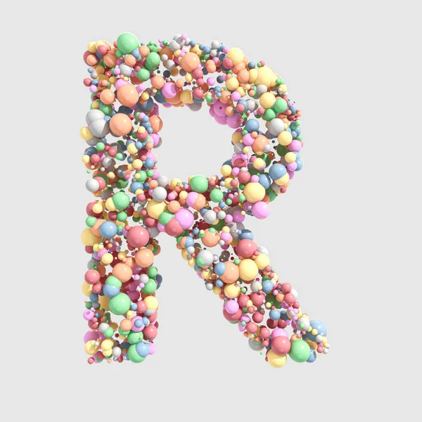 Concept Letter Made Collection Pastel Colorful Sweets Isolated Background Render — Stock Photo, Image