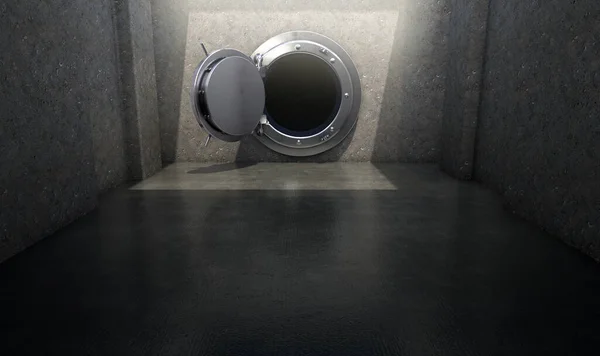 Concept Open Heavy Metal Walk Bank Vault Ina Concret Chamber — Stock Photo, Image