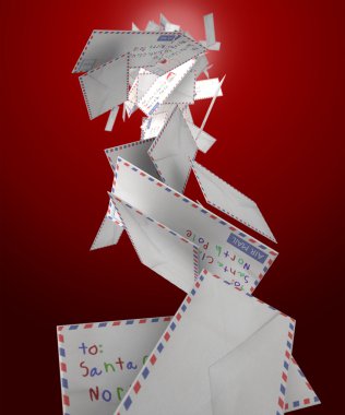 Falling Letters To Santa clipart