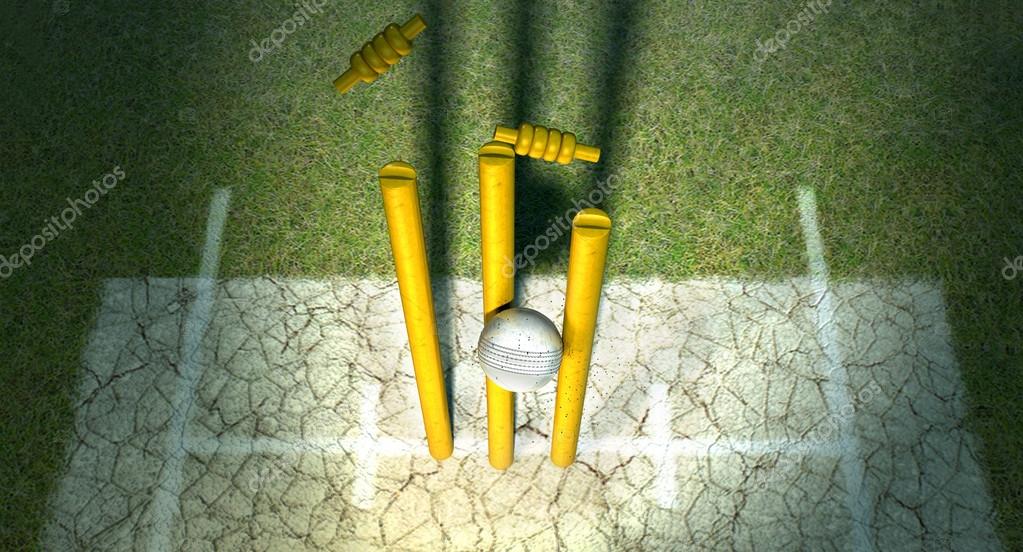 Cricket Ball Hitting Wickets Stock Photo by ©albund 52029151