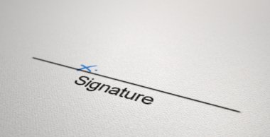 Signature Area X clipart