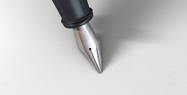Fountain Pen In Writing Position clipart