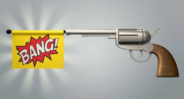 Pistola Bang Bandera — Foto de Stock