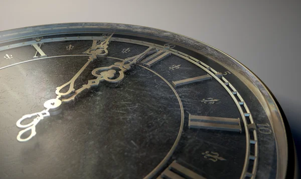 Makro antike Uhr Mitternacht — Stockfoto