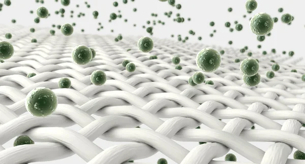 kumaş ve mikrop mikro parçacıklar