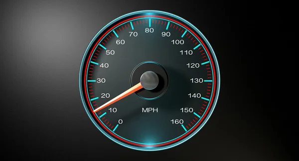 Hastighetsmätare mph långsam — Stockfoto