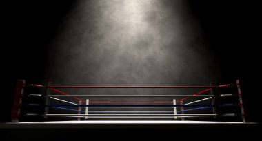 Boxing Ring Spotlit Dark clipart