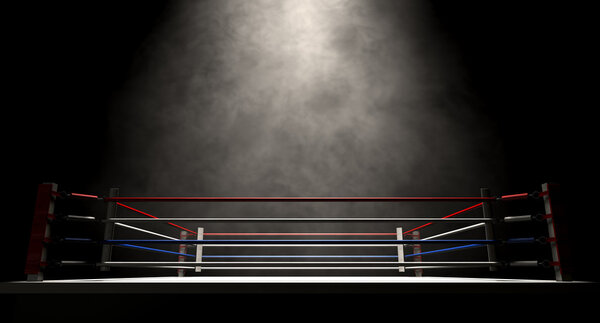 Boxing Ring Spotlit Dark