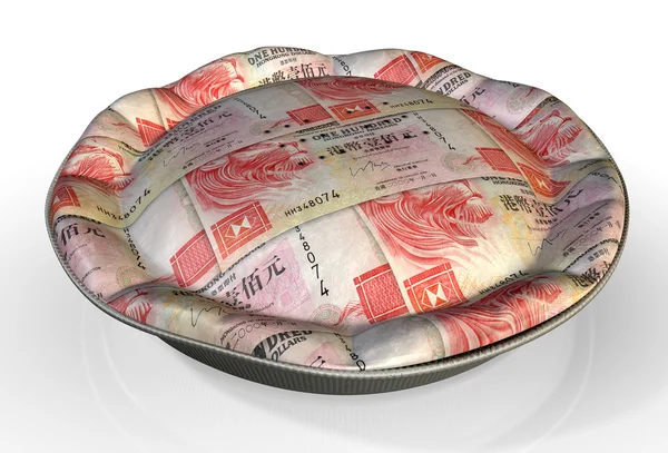 Peníze koláč hongkongský Dolar — Stock fotografie