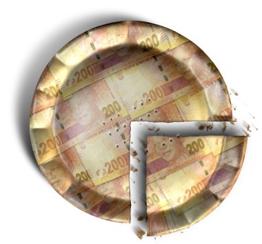 Güney Afrika rand para pasta bir dilim